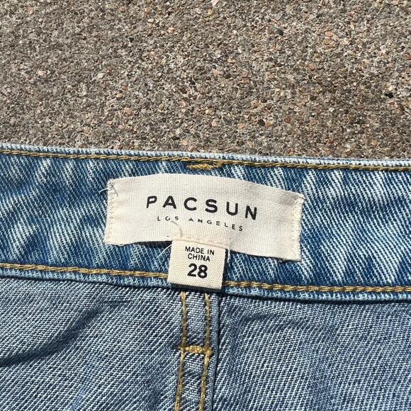 Pacsun patchwork jean skirt raw hem Size 28 - Picture 4 of 4